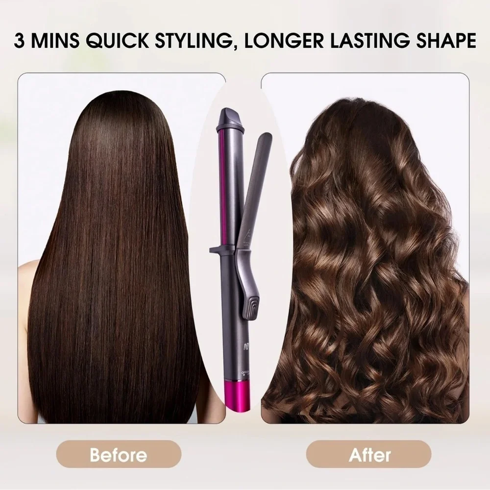 Nycoba 1-1/4” Ceramic Coated Curling Iron 6 Temperature Settings #MA1